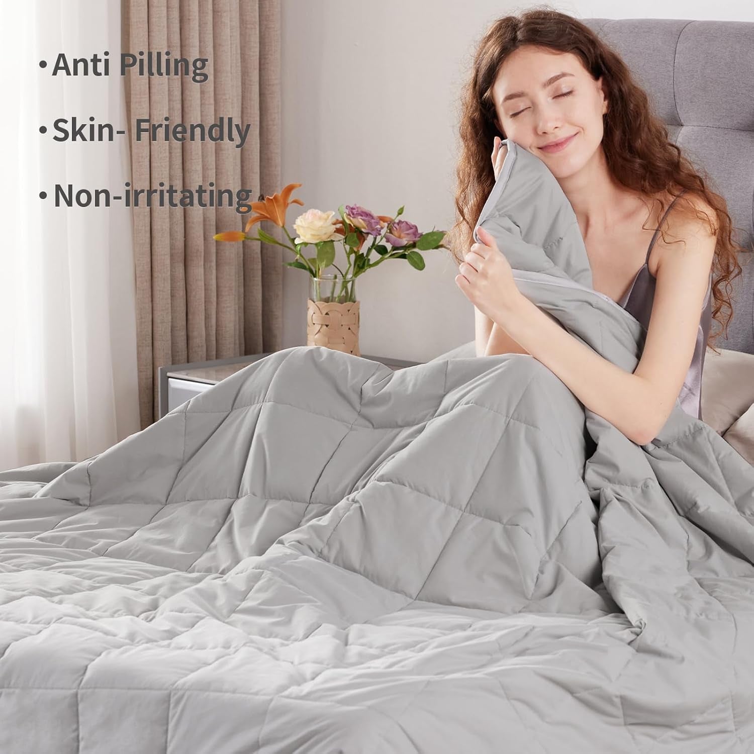 Weighted Blanket King Size for Adults (80"X87" 20Lbs Grey),Cooling Heavy Blanket for Sleeping Perfect for 190-210 Lbs, Breathable Blanket for Adults & Couple All Season, Machine Washable