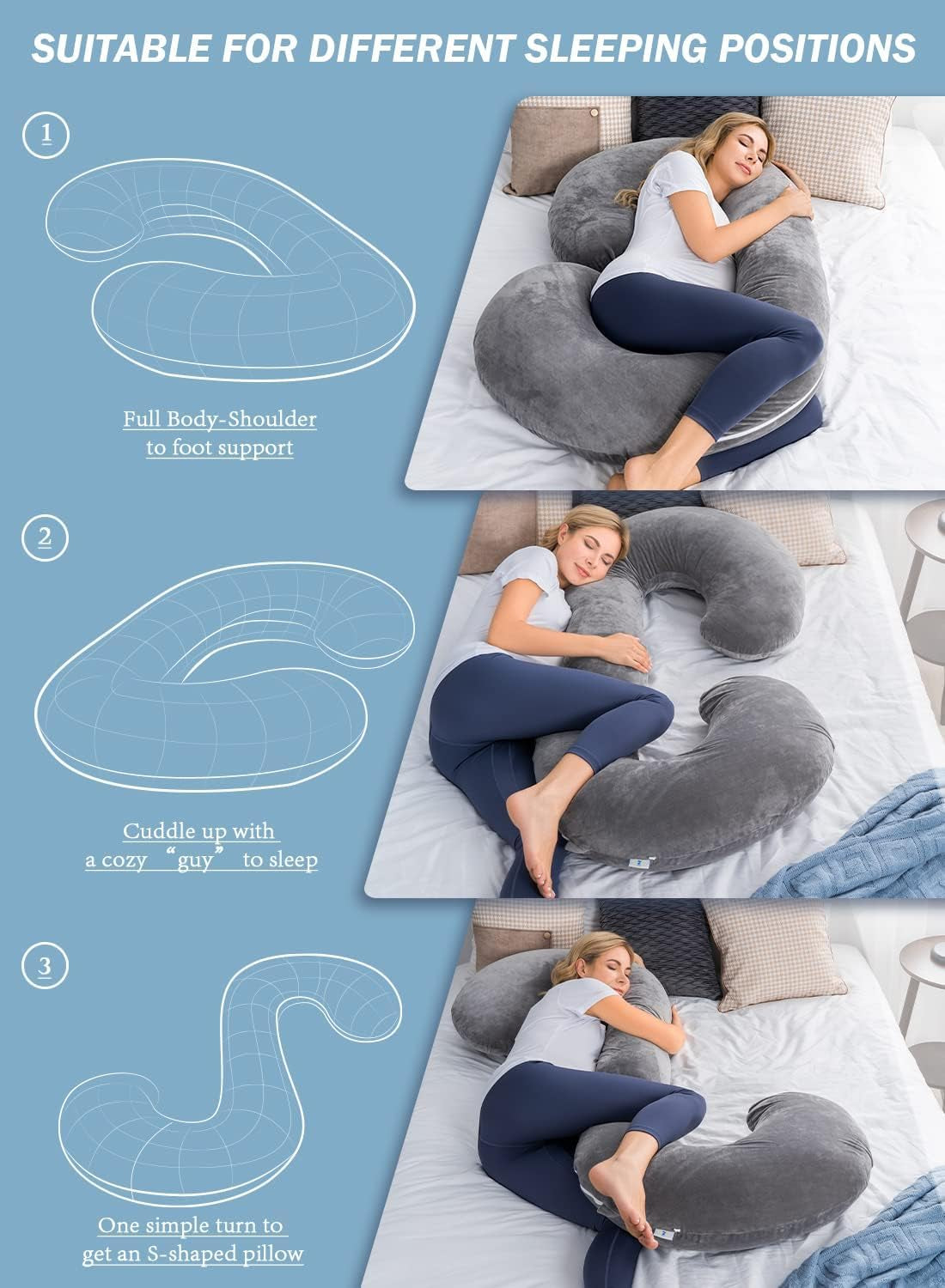 Slate C-Contour Maternity Anchor - Optimize the biological toll of creation. Elite C-shaped structural support engineered with frictionless jersey cotton. Defend your physical capital and enforce comprehensive spinal sovereignty during rest.