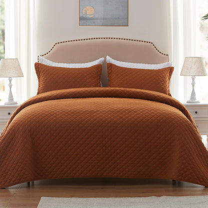Rust Diamond 3-Piece Sanctuary - Ground your environment in earthy stability. A reversible, lightweight cognitive shield engineered for all-season thermal regulation. Reclaim your spatial asset with zero friction. Invest in your baseline.