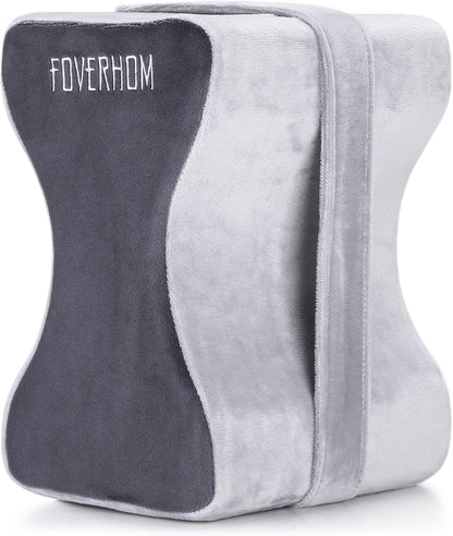 Memory Foam Knee Pillow,Orthopedic Leg Pillow for Sciatica Relief,Back Pain, Pregnancy, Leg Pain, Hip Pain and Sciatica Relief, Grey