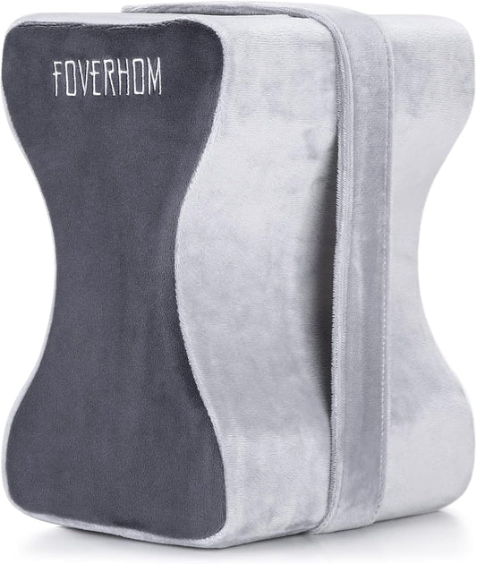 Memory Foam Knee Pillow,Orthopedic Leg Pillow for Sciatica Relief,Back Pain, Pregnancy, Leg Pain, Hip Pain and Sciatica Relief, Grey