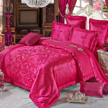 Glacial Silk Jacquard Bedding - Overheating is friction; friction destroys recovery. Optimize your biological downtime with elite thermoregulating linen and cotton. Engineered for stoic rest and peak morning performance.