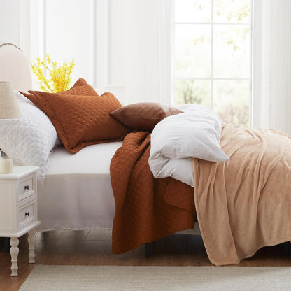 Rust Diamond 3-Piece Sanctuary - Ground your environment in earthy stability. A reversible, lightweight cognitive shield engineered for all-season thermal regulation. Reclaim your spatial asset with zero friction. Invest in your baseline.
