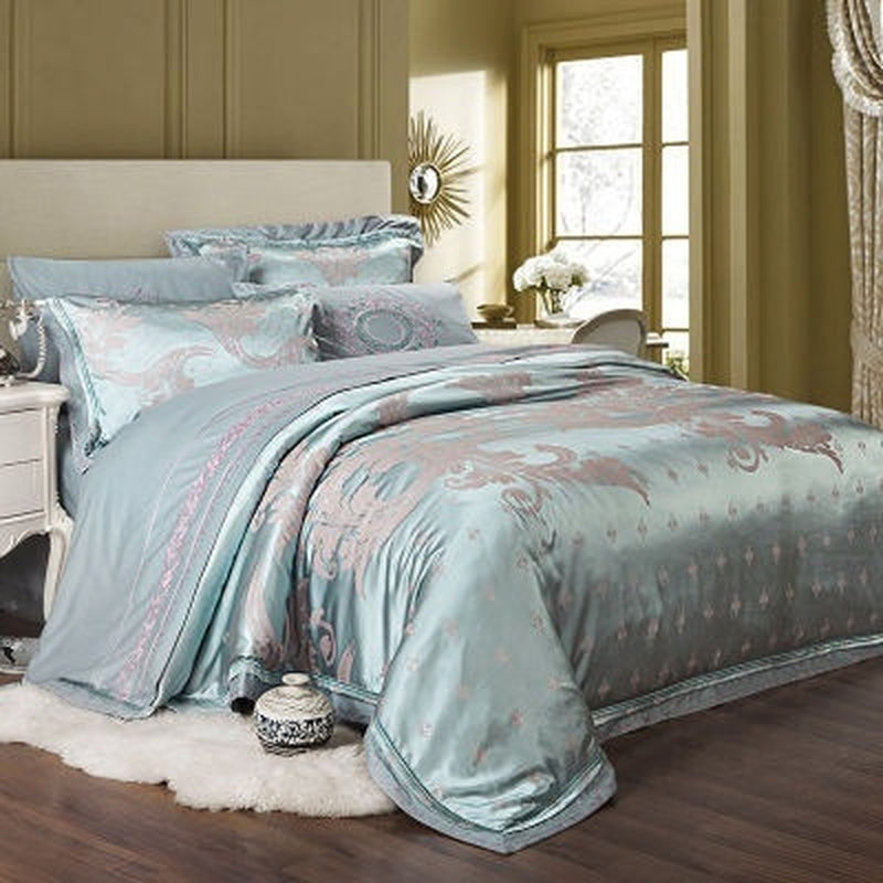 Glacial Silk Jacquard Bedding - Overheating is friction; friction destroys recovery. Optimize your biological downtime with elite thermoregulating linen and cotton. Engineered for stoic rest and peak morning performance.