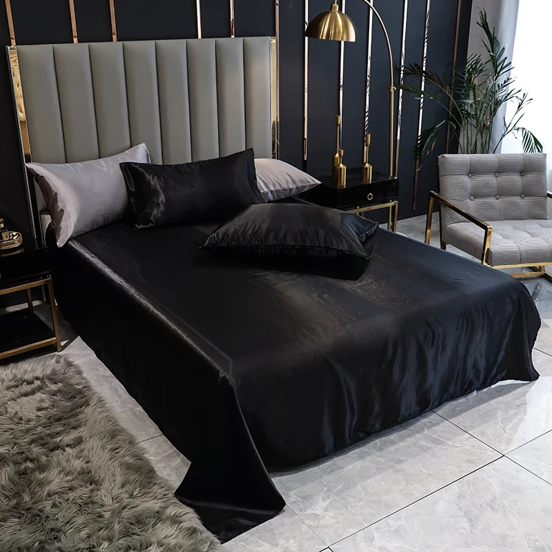 Aura Satin Thermal Regulating Sheet - Heat destroys cognitive recovery. Shield your rest with frictionless satin silk designed for elite temperature control. Maximize your biological ROI with absolute tactile silence. Optimize your baseline.