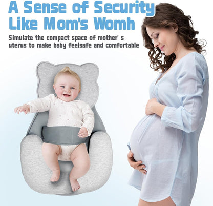 Reflux Pillow for Baby, Baby Lounger Pillow for Infant Support Cushion Reflux Breastfeeding Pillow, Babies Feeding Support Pillow for Reducing Spit-Up with Safety Strap